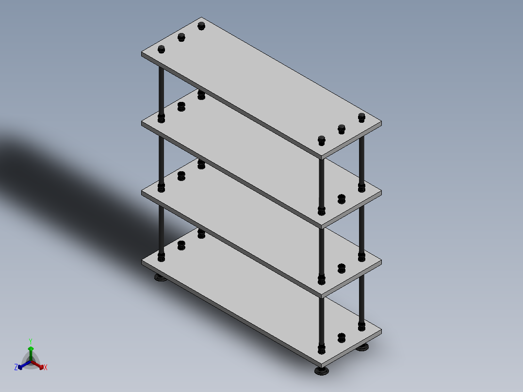 工业管道架正等轴测图