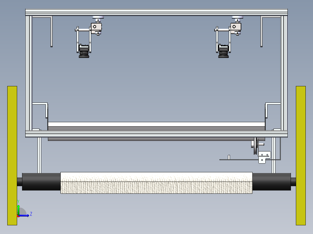 无纺布检测机（sw可编辑+工程图+bom）左视图