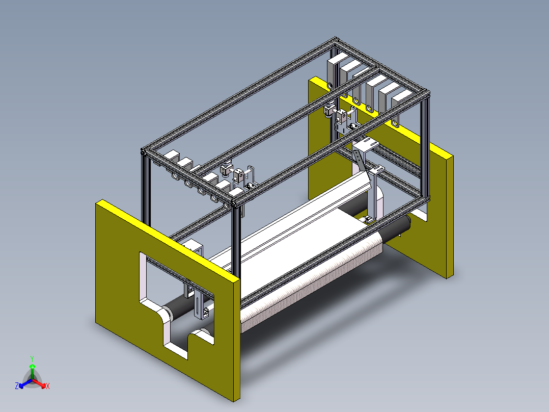 无纺布检测机（sw可编辑+工程图+bom）正等轴测图