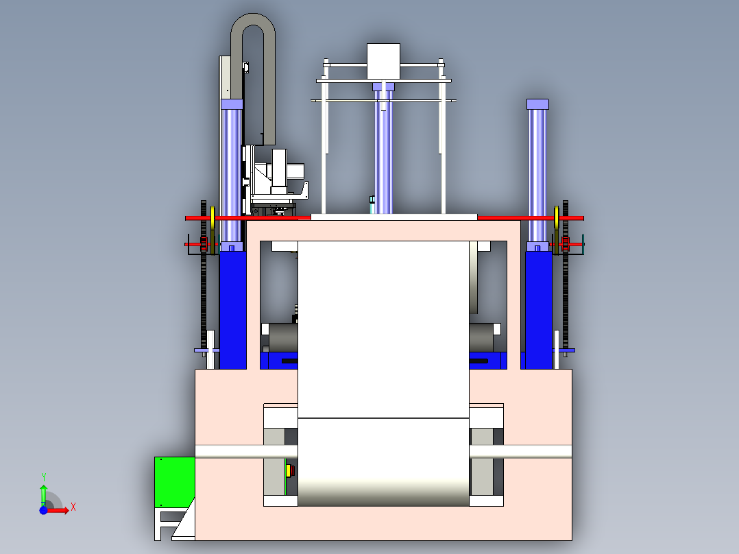 吸塑件自动堆叠机3D模型图纸 SOLIDWORKS设计前视图