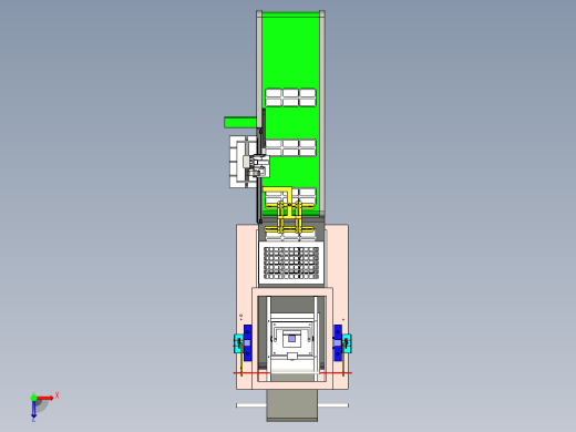 吸塑件自动堆叠机3D模型图纸 SOLIDWORKS设计俯视缩略图