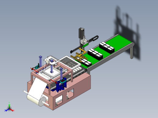吸塑件自动堆叠机3D模型图纸 SOLIDWORKS设计正等轴测缩略图