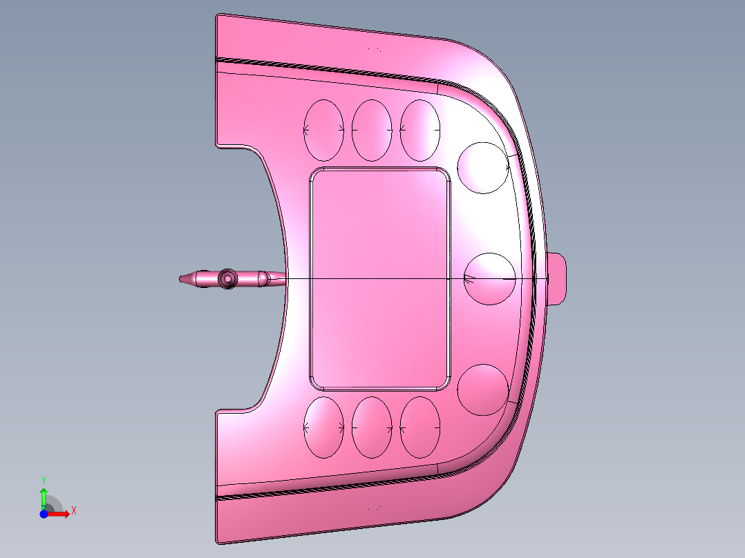 儿童玩具车引擎盖注塑模具设计前视图