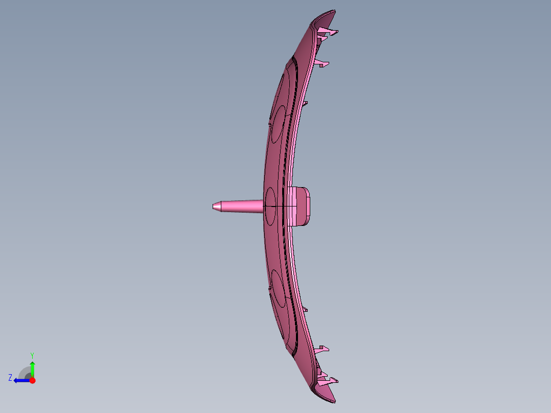 儿童玩具车引擎盖注塑模具设计右视图