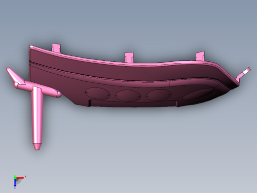 儿童玩具车引擎盖注塑模具设计俯视缩略图
