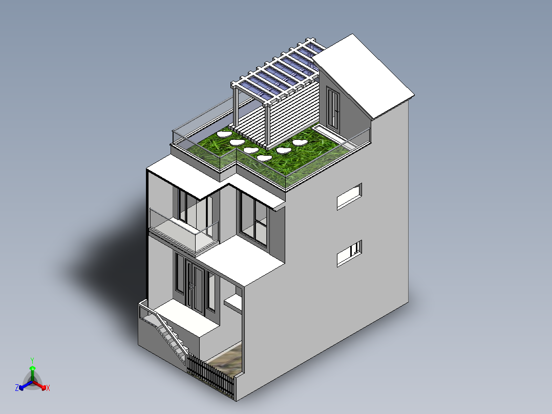 房子、建筑(168)正等轴测图