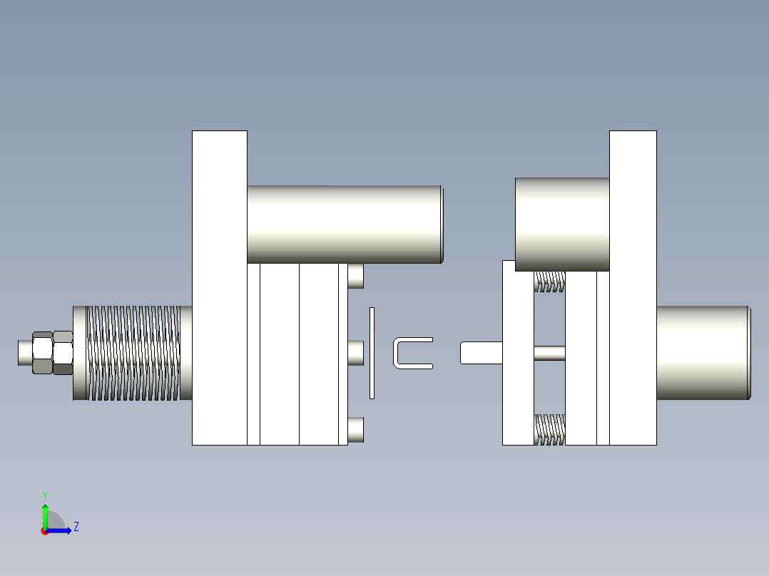 加固支架弯曲冲孔复合模左视图