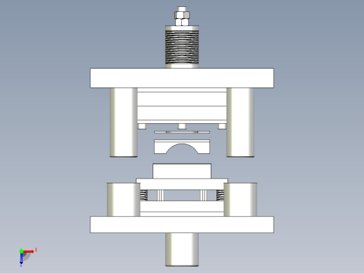 加固支架弯曲冲孔复合模俯视缩略图