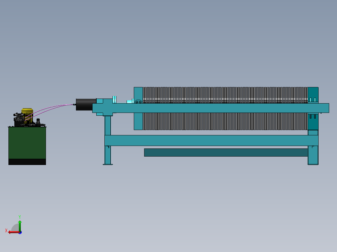 液压板框压滤机带液压站后视图