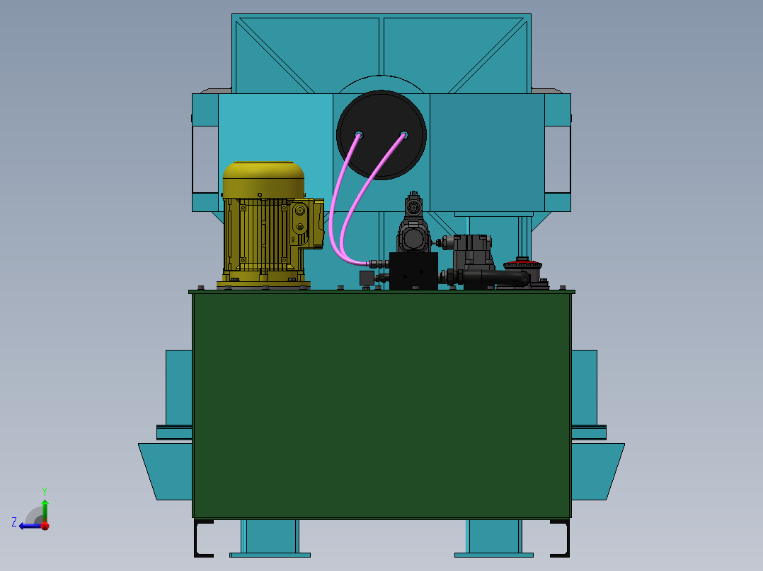 液压板框压滤机带液压站右视图