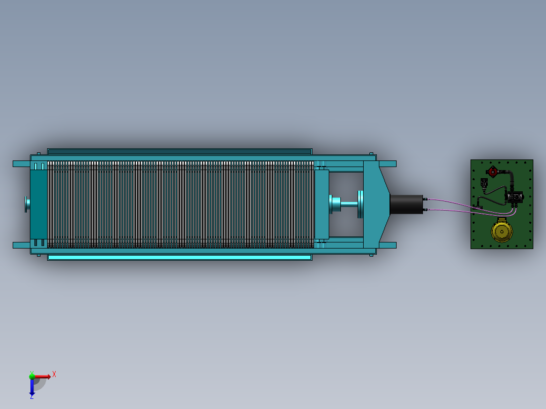 液压板框压滤机带液压站俯视图