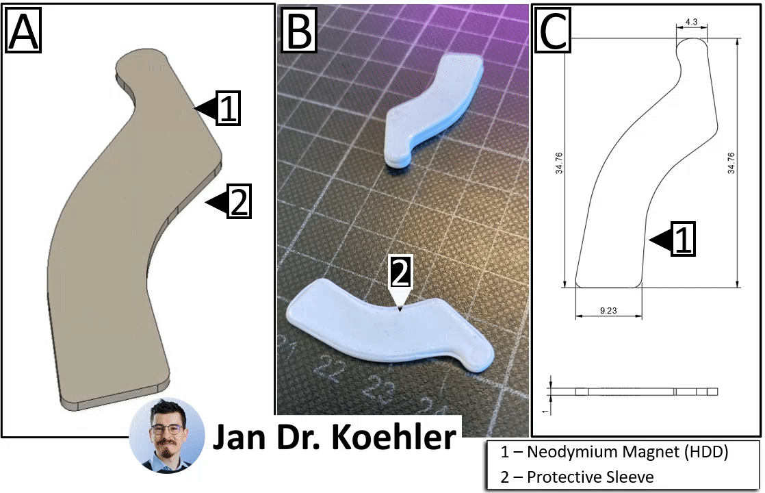 A0003850-HDD 钕铁氧体磁铁保护套 + 磁铁型号
