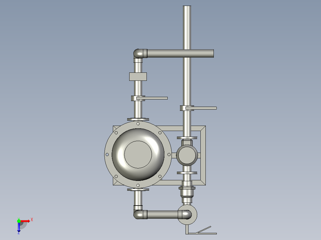 MBR反洗泵底座装配俯视图
