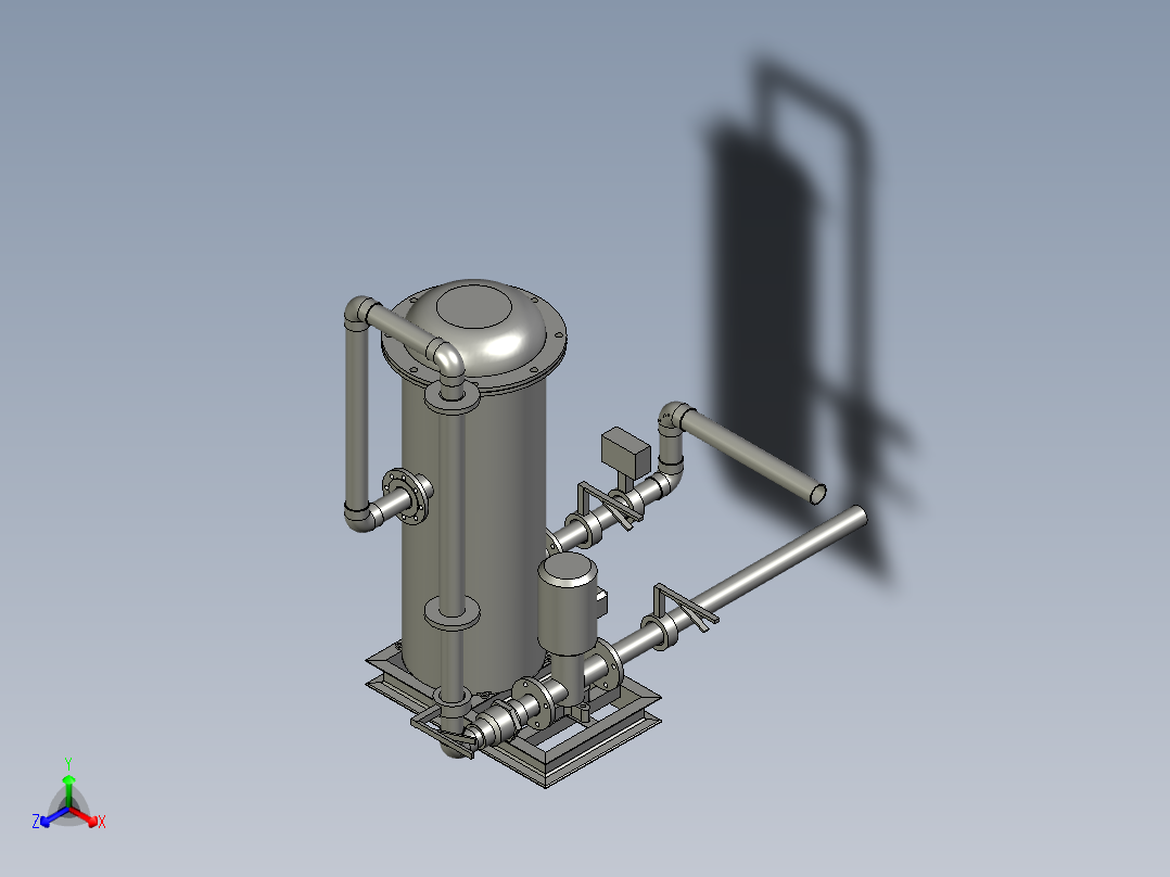 MBR反洗泵底座装配正等轴测图