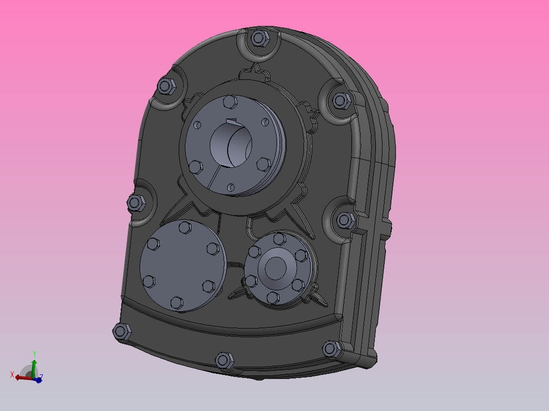 平行轴齿轮减速器主视图