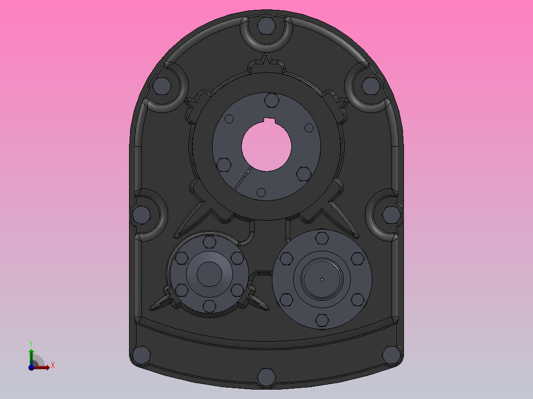 平行轴齿轮减速器前视图