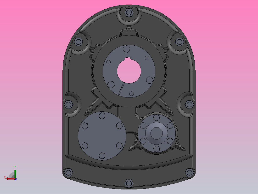 平行轴齿轮减速器后视图