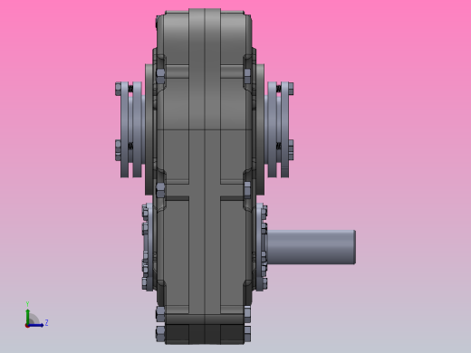 平行轴齿轮减速器左视缩略图