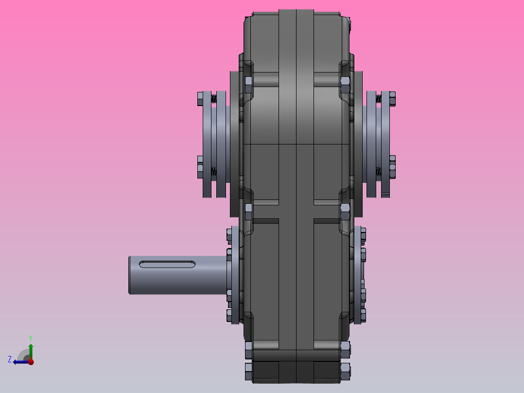 平行轴齿轮减速器右视图