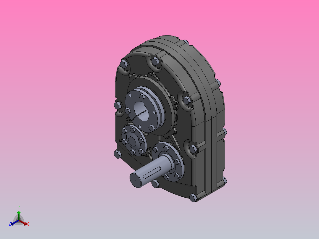 平行轴齿轮减速器正等轴测图