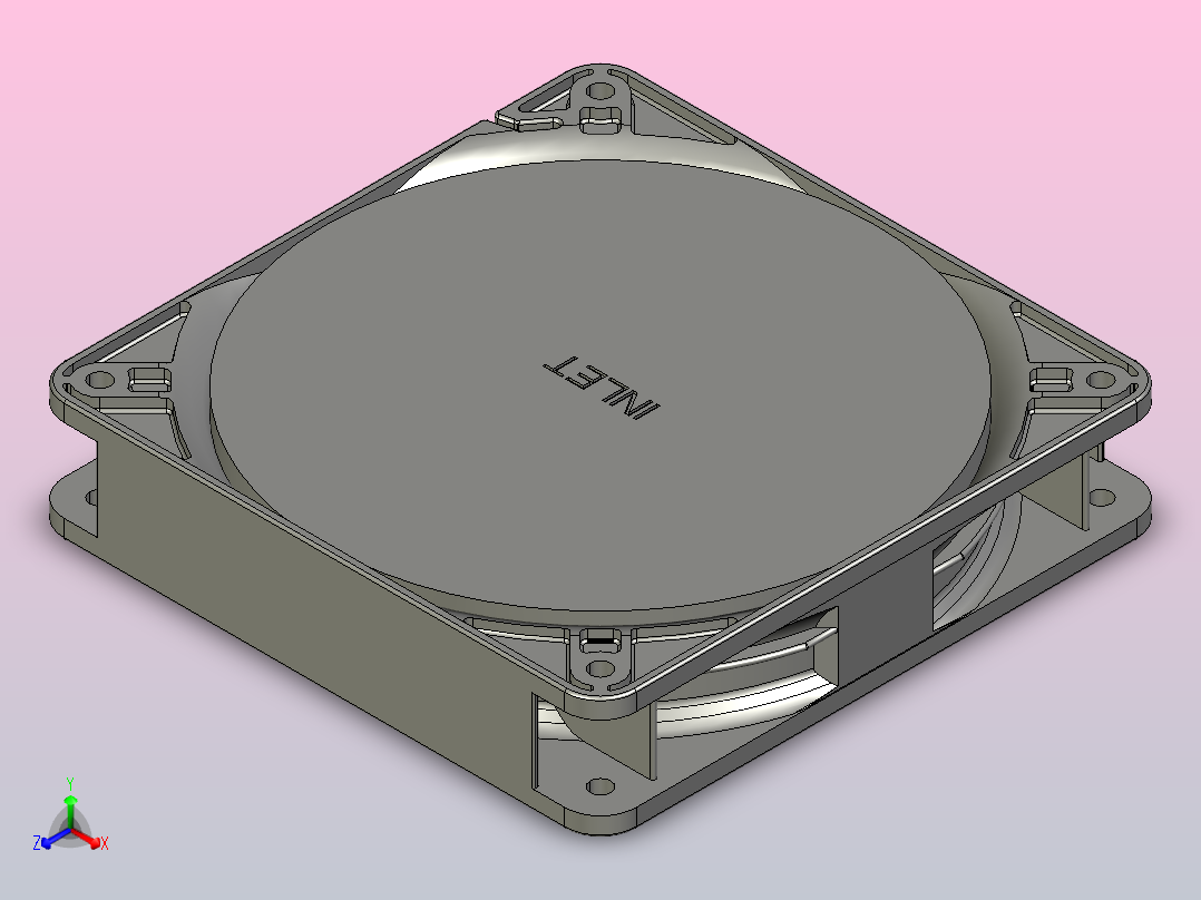 台湾建准DC风扇EEC0252B1-000C-A99正等轴测图
