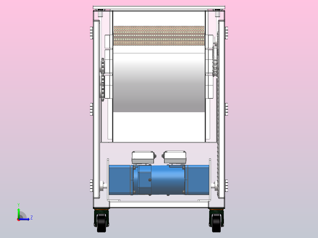 360°小龙虾清洗机SW三维图 左视图