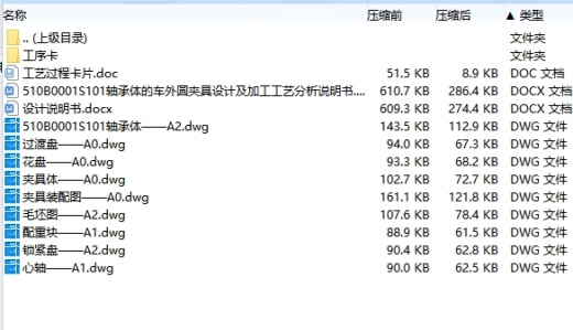 510B0001S101轴承体的车外圆夹具设计及加工工艺分析含非标9张CAD图缩略图