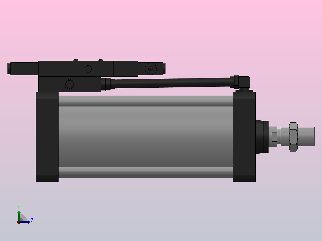 10A-5(V)系列带阀气缸(带阀型自己保持式)[10A-5(V) (Ⅱ) SD 160 B 300 A 5]左视图