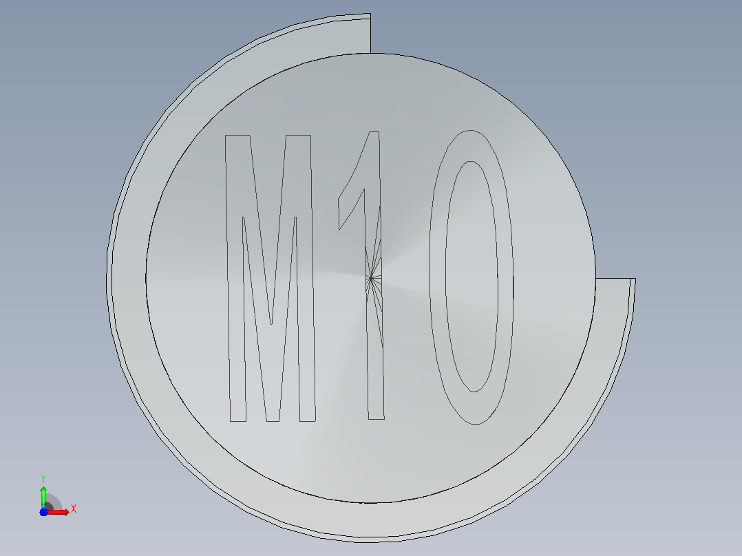 公制螺牙M10前视图