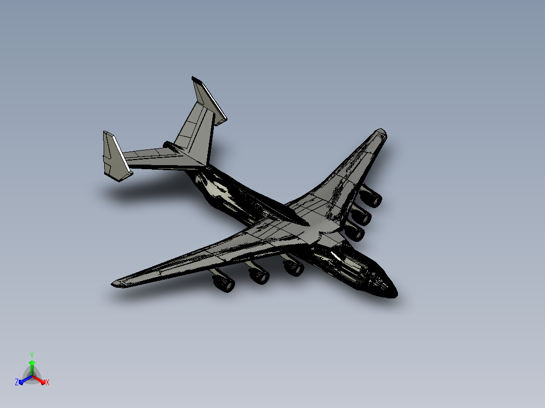 n-225 mriya tribute SolidWorks STL飞机主视图