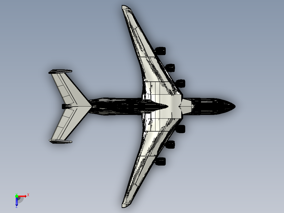 n-225 mriya tribute SolidWorks STL飞机俯视图