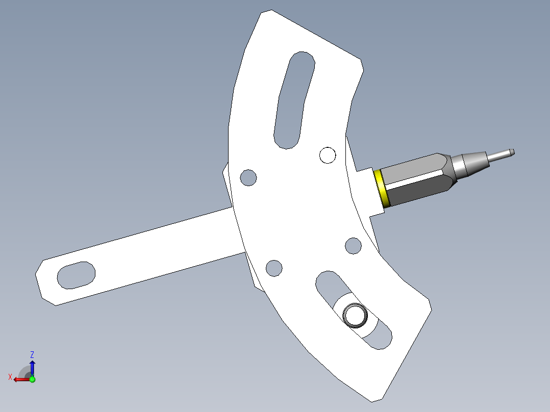 偏置中心点的角度调整机构后视图