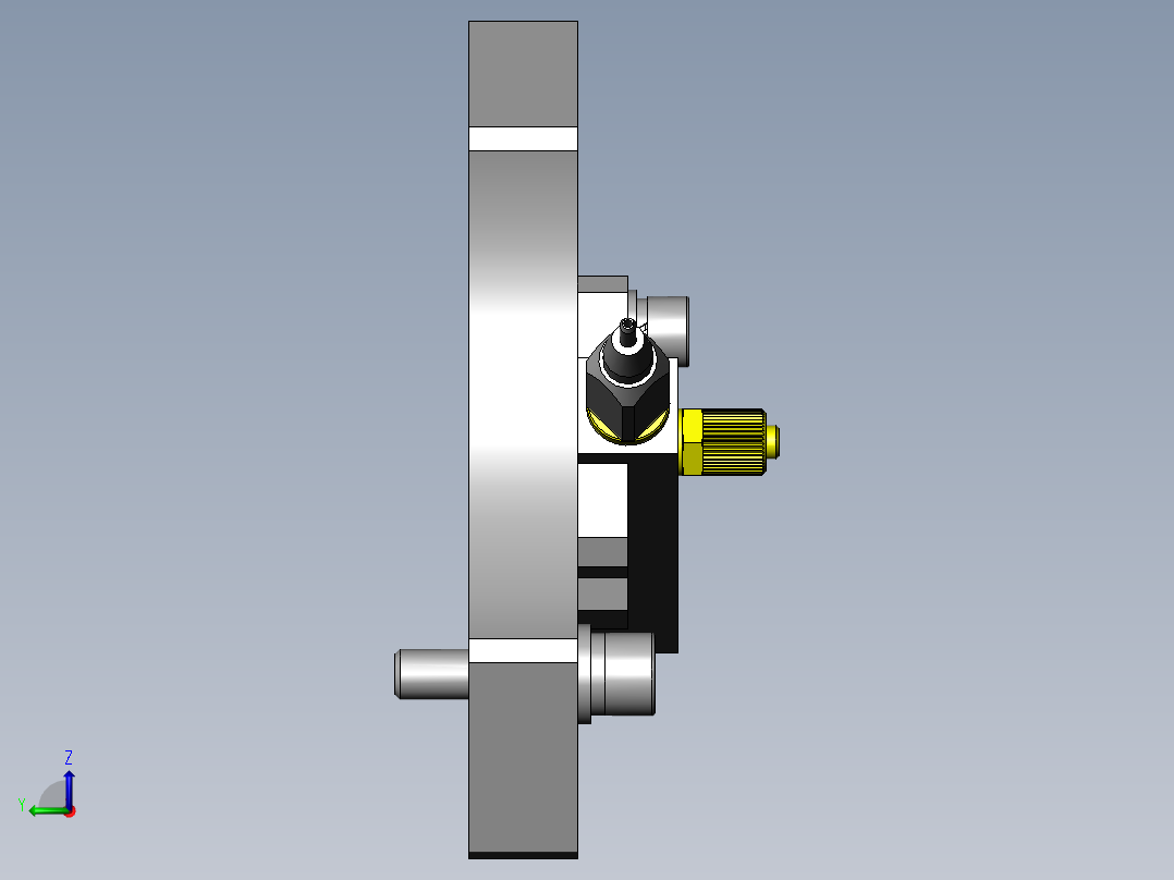 偏置中心点的角度调整机构左视图