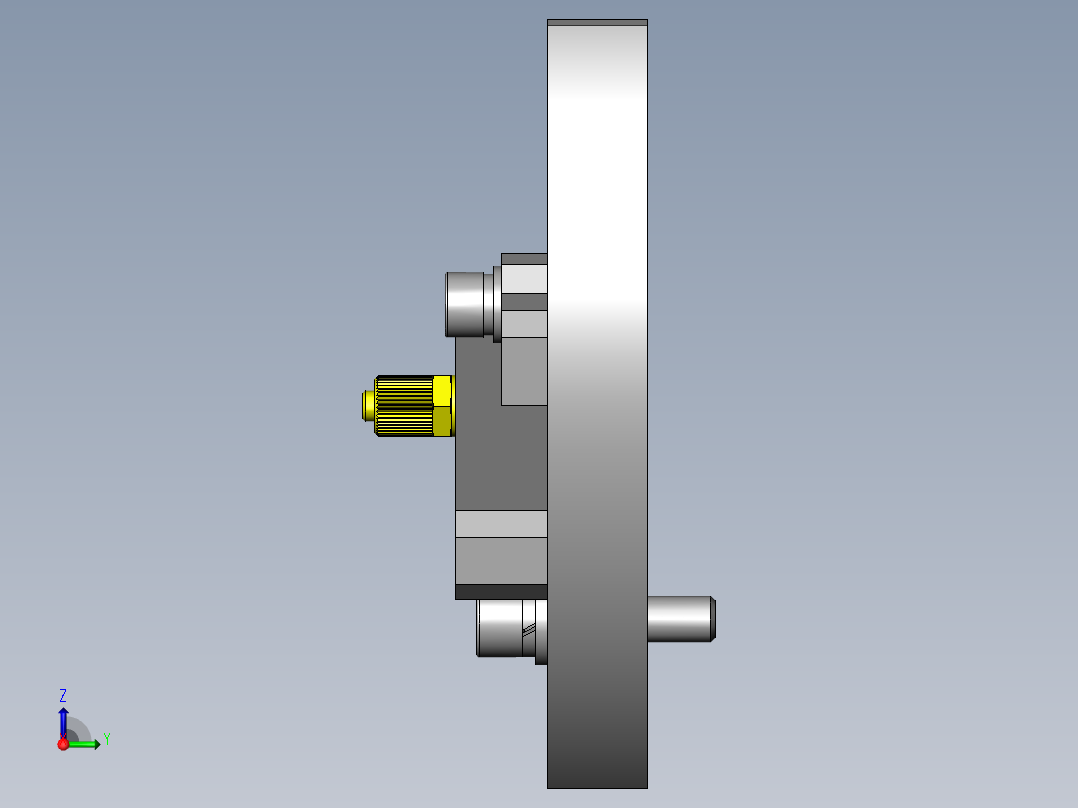 偏置中心点的角度调整机构右视图
