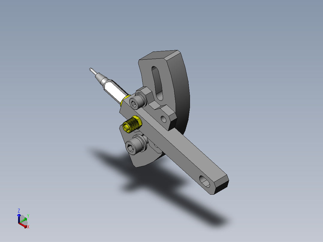偏置中心点的角度调整机构正等轴测图