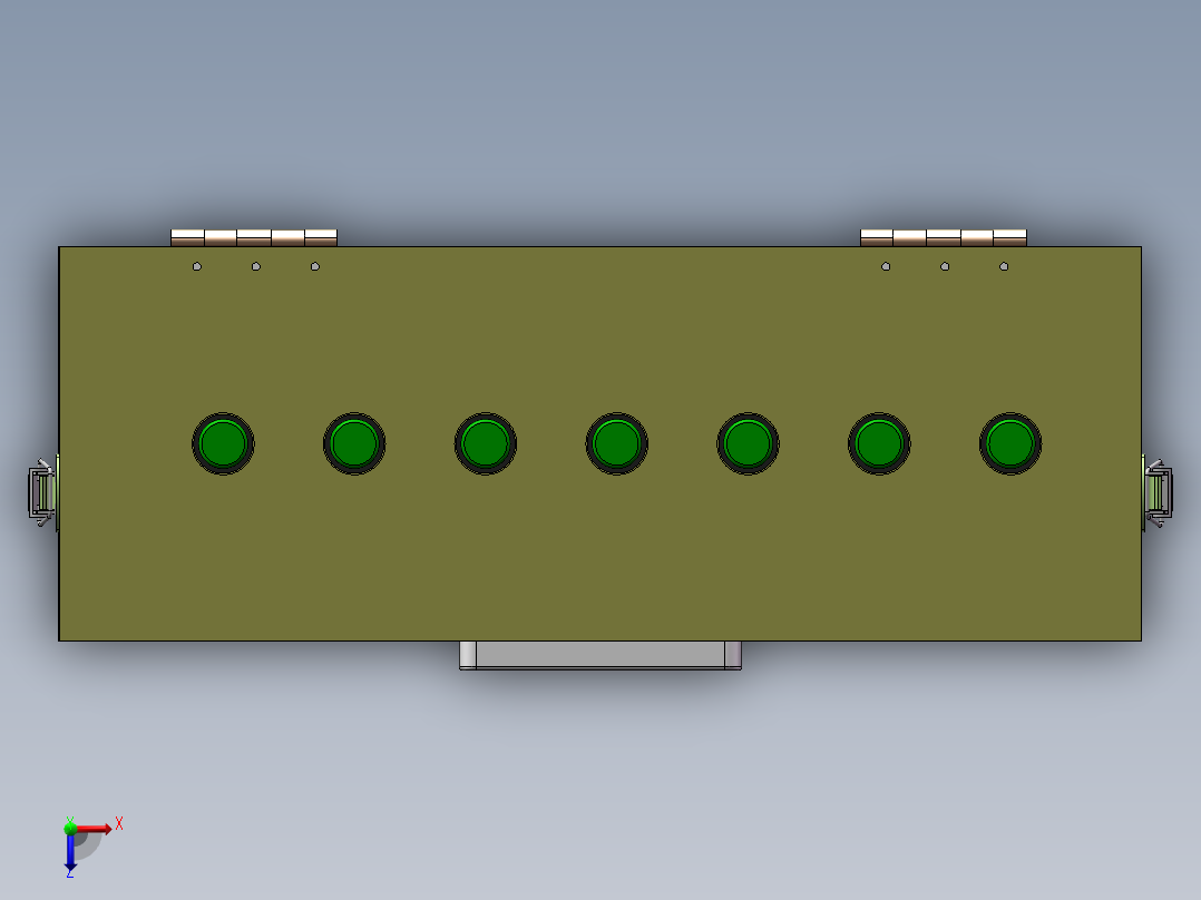 网口按键盒治具俯视图