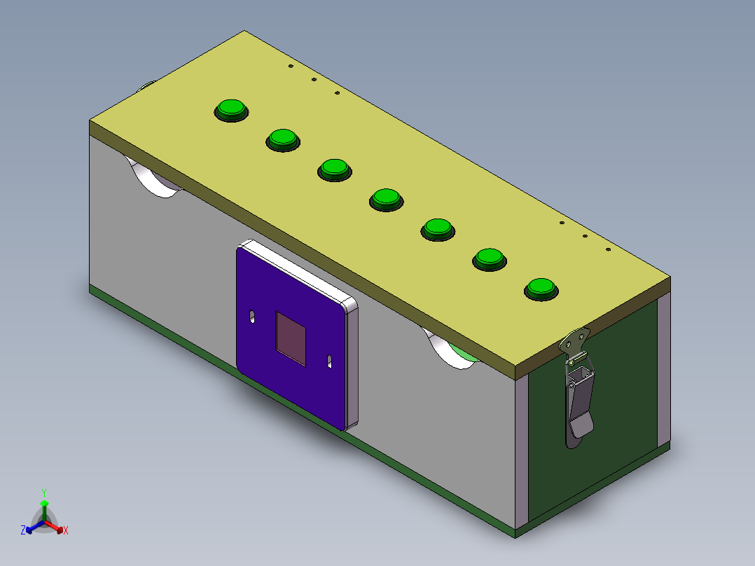 网口按键盒治具正等轴测图