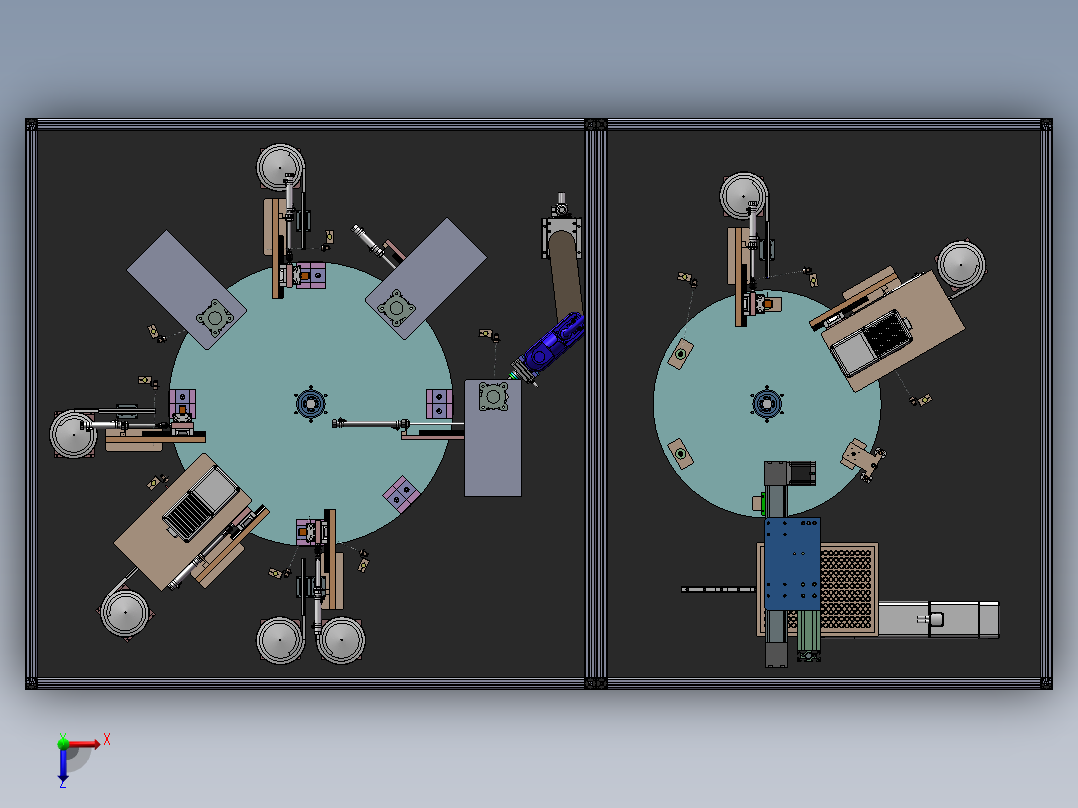 阀体自动装配组装线sw17可编辑俯视图