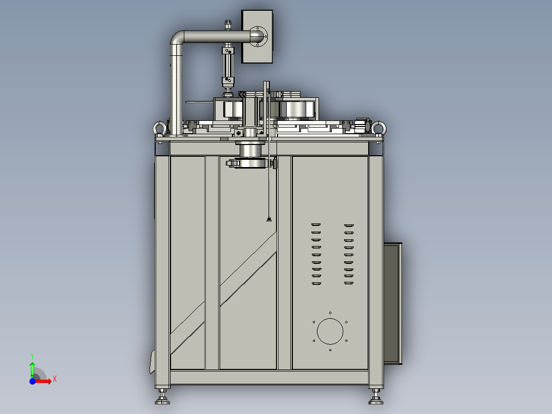 箭翼自动粘贴设备（自动贴标机）3D模型前视图