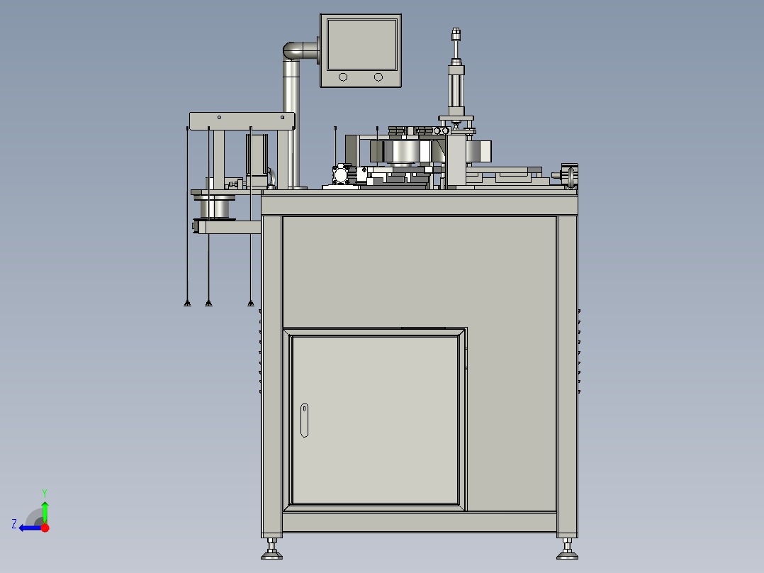 箭翼自动粘贴设备（自动贴标机）3D模型右视图