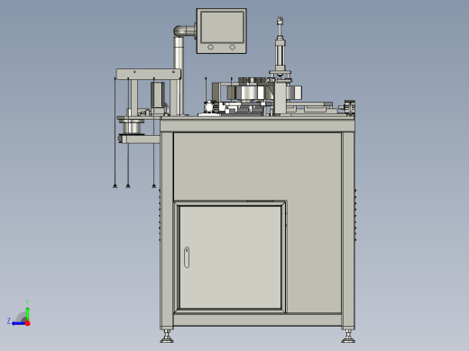 箭翼自动粘贴设备（自动贴标机）3D模型右视缩略图
