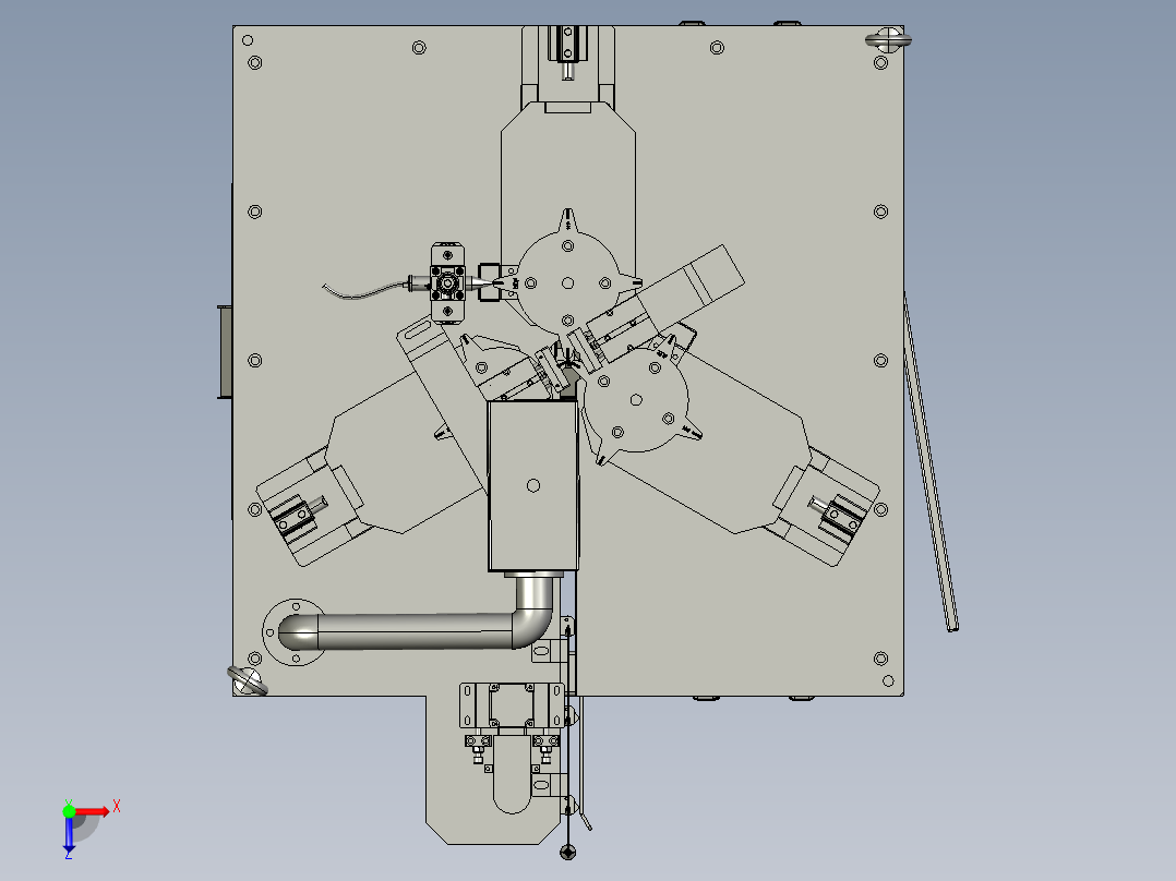 箭翼自动粘贴设备（自动贴标机）3D模型俯视图