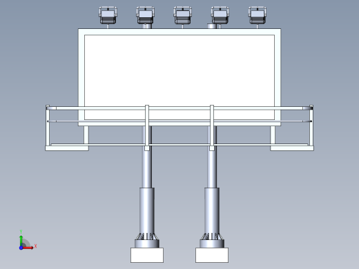 billboard大型广告牌支架3D数模图纸 Solidworks设计前视缩略图