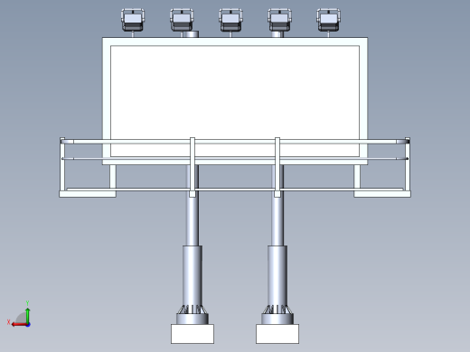billboard大型广告牌支架3D数模图纸 Solidworks设计后视缩略图