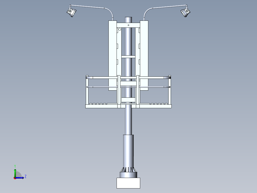 billboard大型广告牌支架3D数模图纸 Solidworks设计左视图