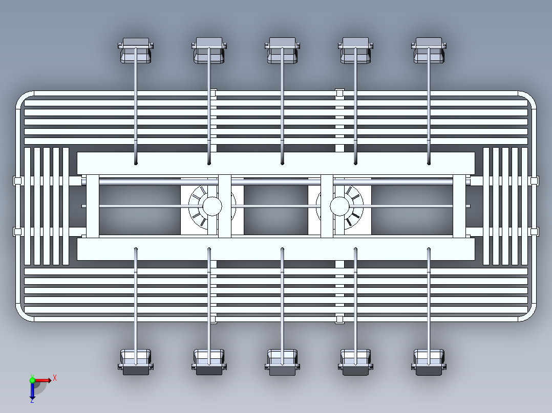 billboard大型广告牌支架3D数模图纸 Solidworks设计俯视图