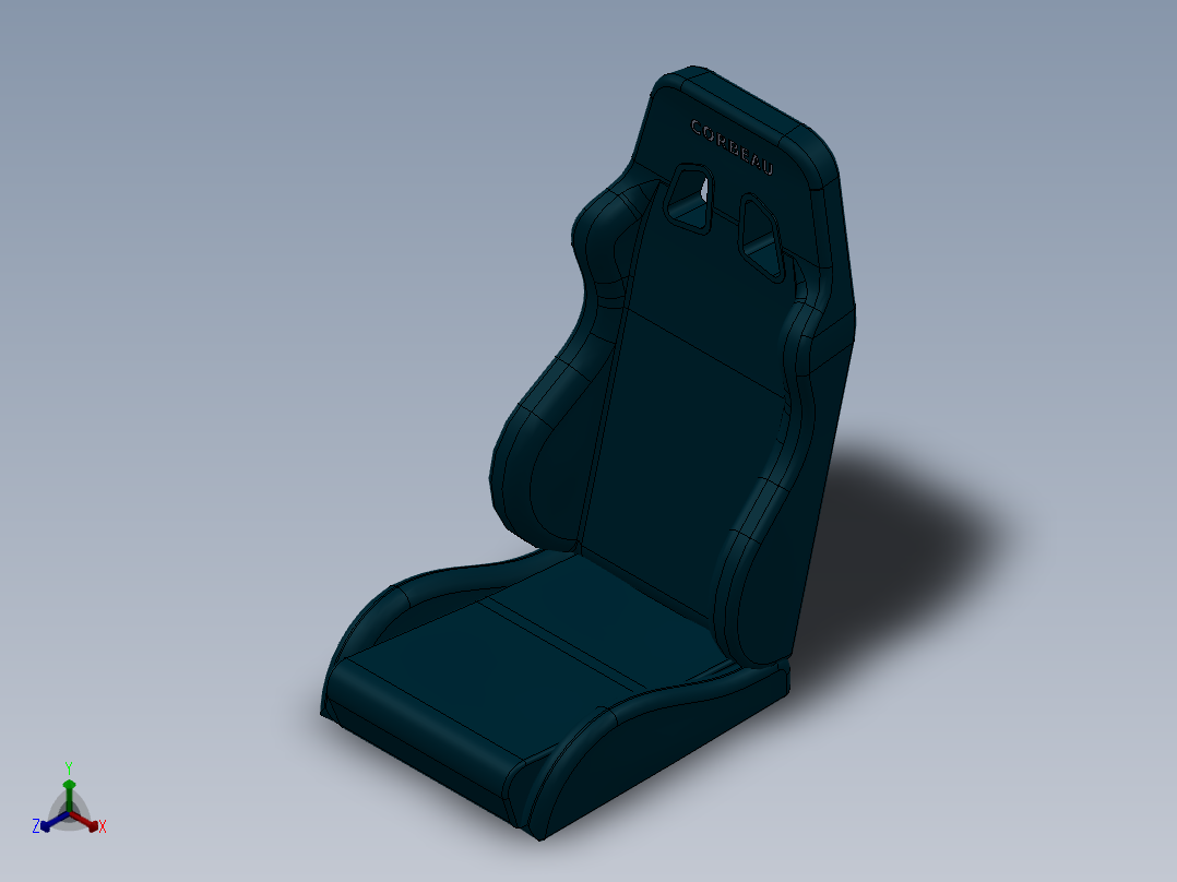 solidworks 柯尔博座位正等轴测图