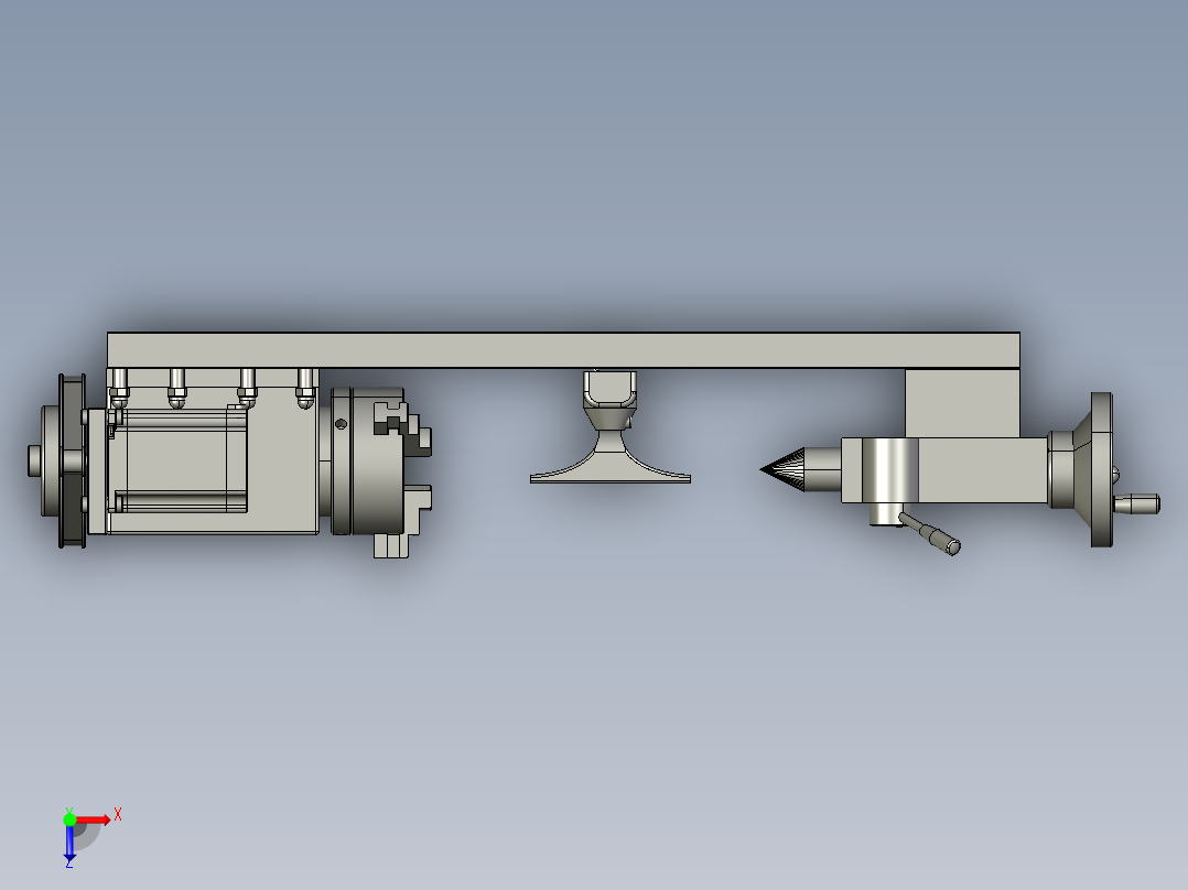 小型木工车床俯视图