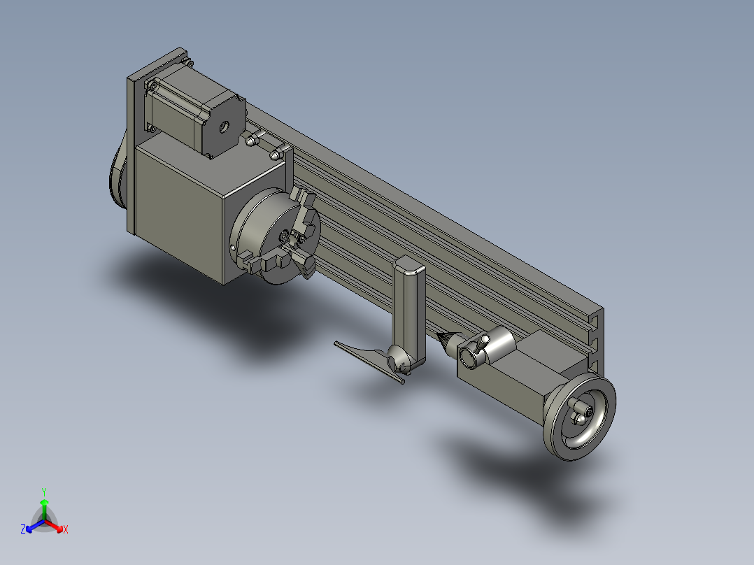 小型木工车床正等轴测图