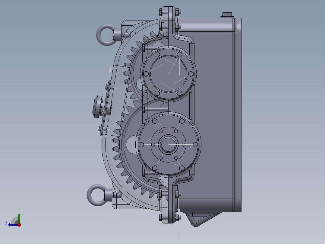 透明的减速机右视图